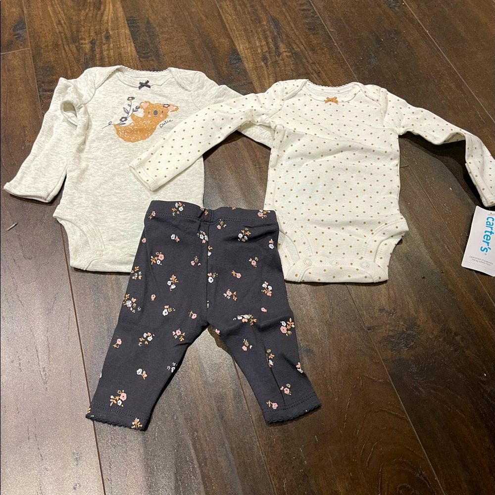 NEW Carter's Baby 3 pc sets long sleeves newborn